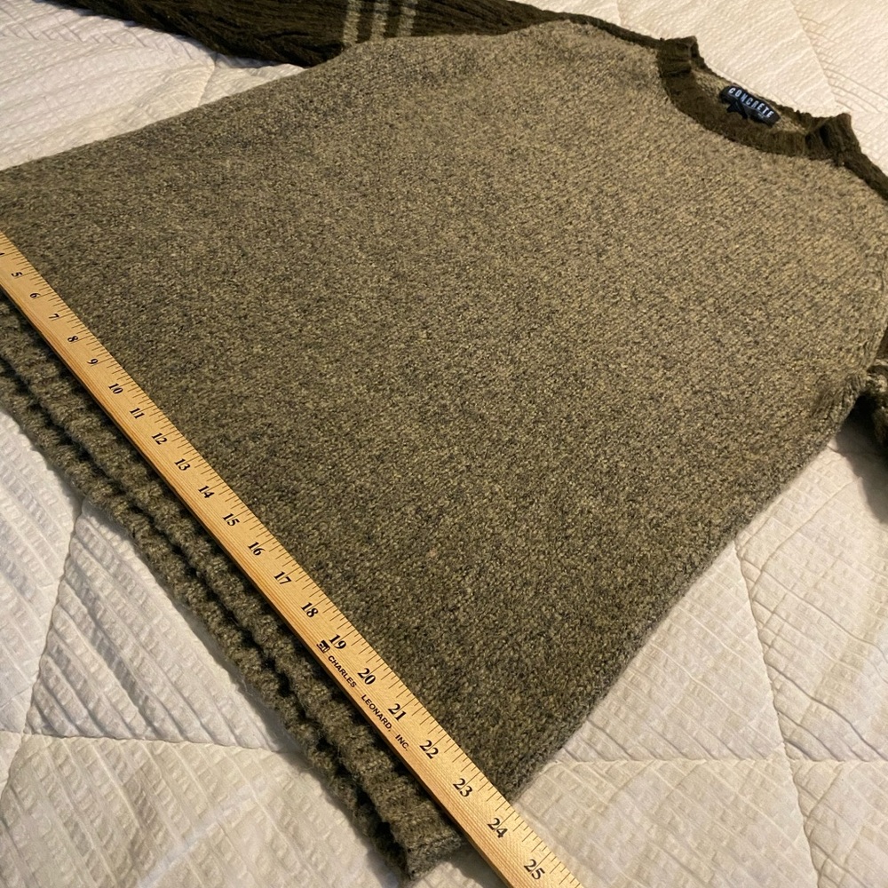 Vintage Concrete Mens Wool Blend Tan Brown Ribbed Hem Crewneck Sweater XL - Picture 4 of 10